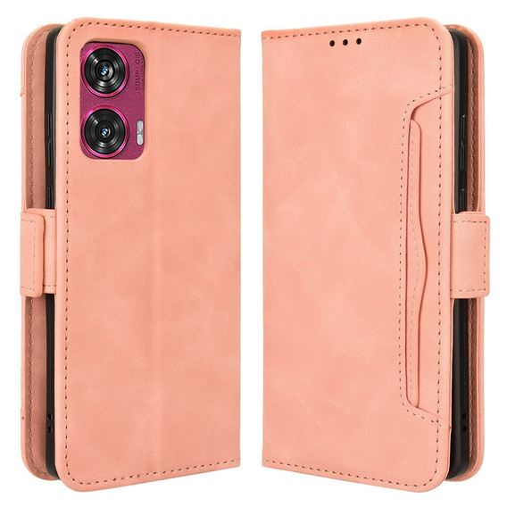 Flip case for Motorola Edge 50 Fusion 5G, Card Slot, pink