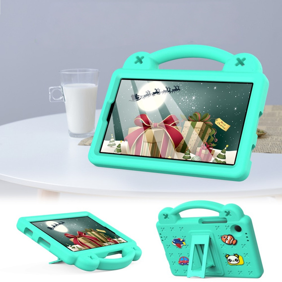 Children's case for Samsung Galaxy Tab A9, Cute Patterns, with stand, green