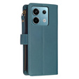 Flip case for Xiaomi Redmi Note 13 Pro 4G / Xiaomi Redmi Note 14S / Xiaomi Poco M6 Pro 4G, Wallet Zipper Pocket, green