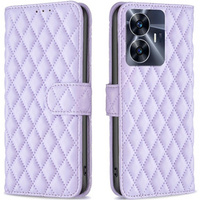 Flip case for Realme C55, Wallet, BINFEN COLOR, purple