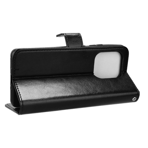 Flip case for Motorola Edge 50 Ultra, Crazy Horse Wallet, black