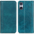 Case for Sony Xperia 5 V, Wallet Litchi Leather, green