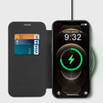 Flip case for iPhone 12 Pro, RFID Wallet MagSafe CamShield, black