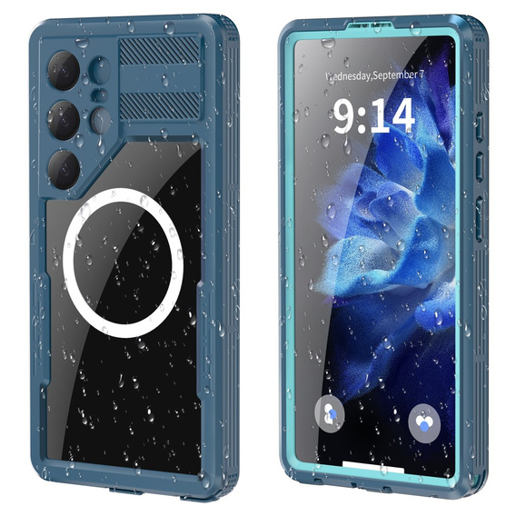 Waterproof case for Samsung Galaxy S25 Ultra, Redpepper, for MagSafe, blue