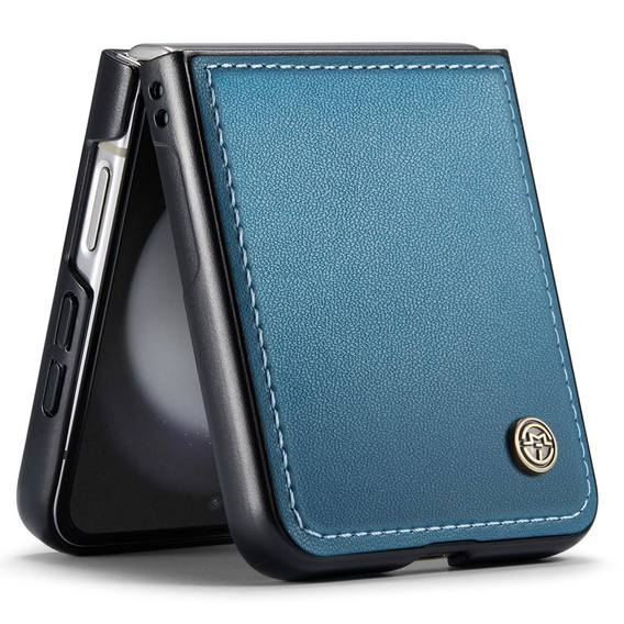 Case for Samsung Galaxy Z Flip7 FE / Z Flip6, CASEME Litchi Leather, blue
