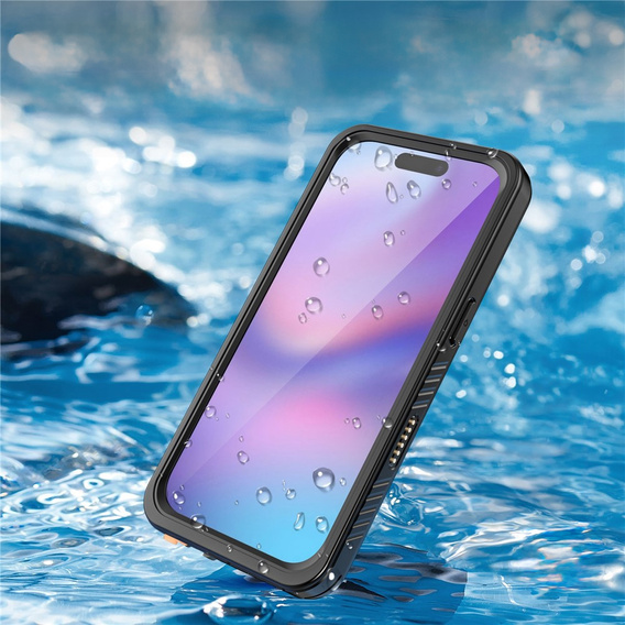 Redpepper case for iPhone 17 Pro, IP68 waterproof, for MagSafe, transparent with black sides