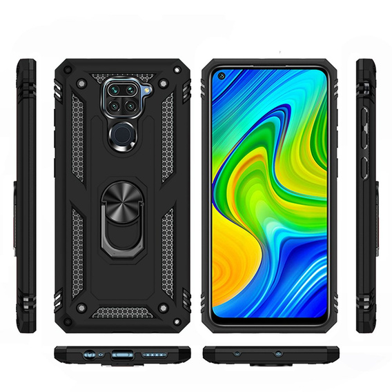 Armor Case for Xiaomi Redmi Note 9, Nox Case Ring, black