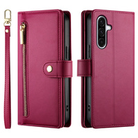 Wallet Zipper Pocket flip case for Samsung Galaxy A17 5G, Wallet Zipper Pocket, red