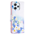 Flip case for Xiaomi Redmi 12 4G, Wallet, butterfly & flowers, white