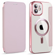 Flip case for iPhone 11, RFID Wallet MagSafe CamShield, pink rose gold