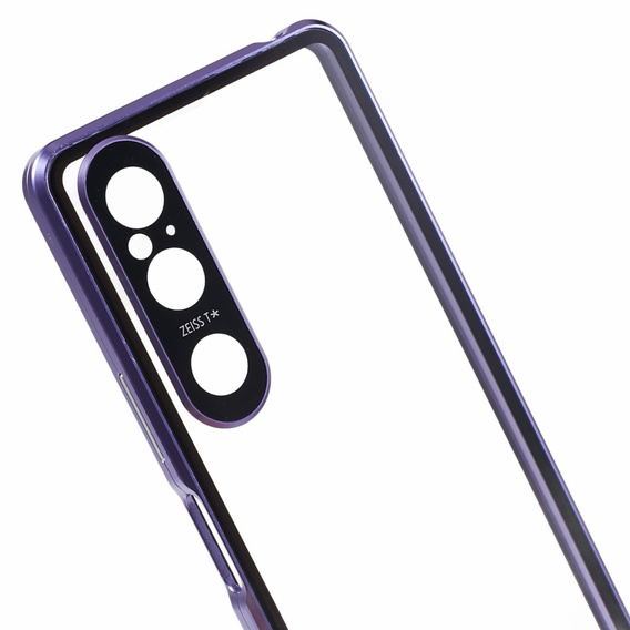 Case for Sony Xperia 1 V, Magnetic Dual Glass, purple