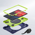 Children's case for Lenovo Tab M11, armored with strap, navy blue / green
