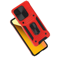 Armored Case for Xiaomi Redmi Note 13 5G, CamShield Slide, red + Tempered Glass 9H