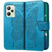 Flip case for Realme C35, Butterfly, blue