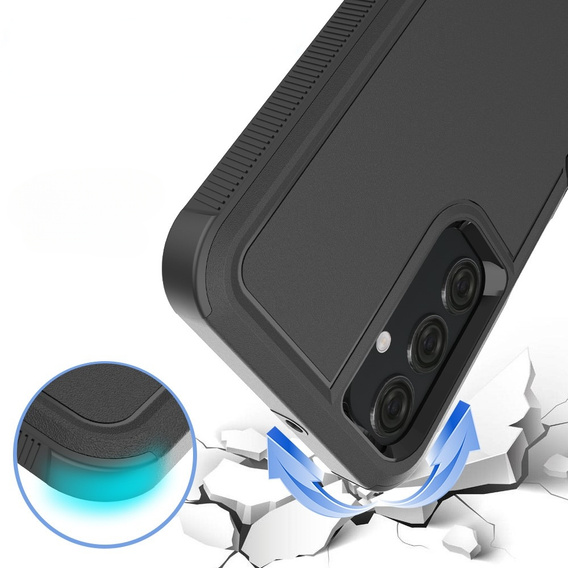 Armored case for Samsung Galaxy A25, Dual-Layer, black + 9H Glass