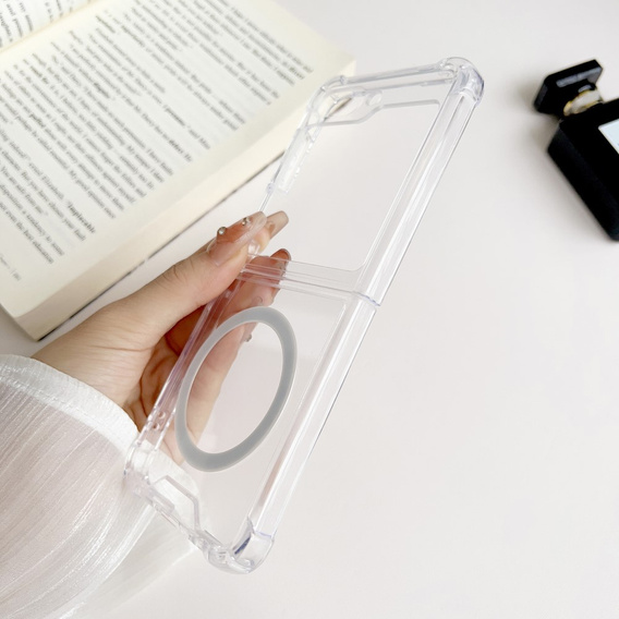 Case for Samsung Galaxy Z Flip7 FE / Z Flip6, Dropproof MagSafe, transparent