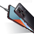 Case for Xiaomi Redmi Note 13 Pro+, Armor Bumper, with lens cover, black / red