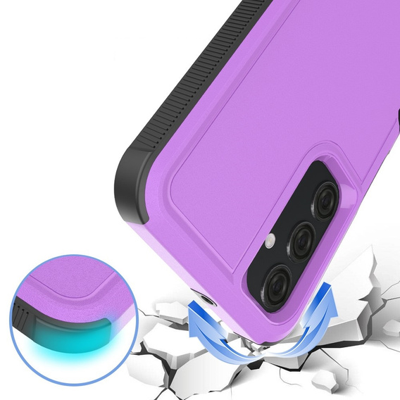Armored case for Samsung Galaxy A25, Dual-Layer, purple + 9H Glass