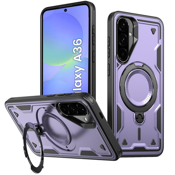 Case for Samsung Galaxy A36, Military MagSafe, purple