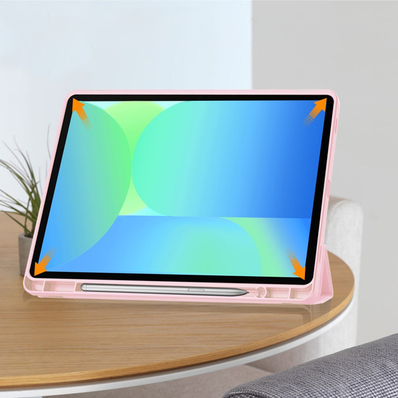 Case for Samsung Galaxy Tab S10 FE+ Plus, Smartcase with stylus space, pink