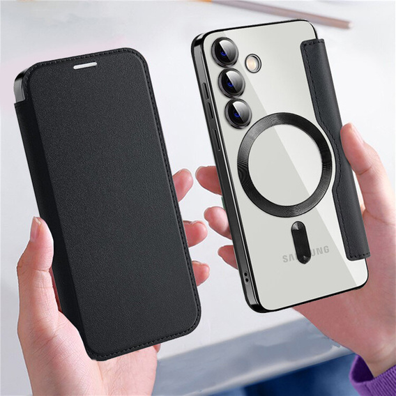 Flip case for Samsung Galaxy S24+ Plus, RFID Wallet MagSafe CamShield, black