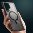 Case for Samsung Galaxy S25 Ultra, for MagSafe, ERBORD Matt Case, black + Screen Glass
