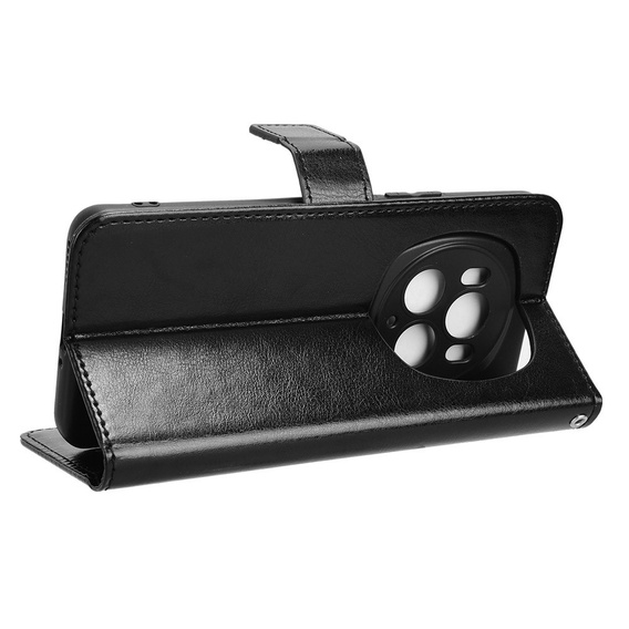 Flip case for Honor Magic 6 Pro 5G, Crazy Horse Wallet, black