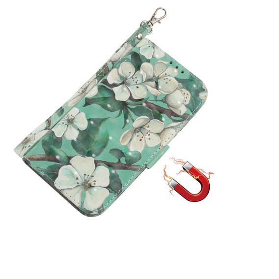 Flip case for Xiaomi Redmi Note 13 Pro 5G, Wallet, Flowers green