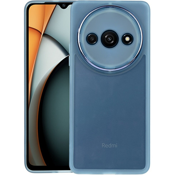 Silicone case for Xiaomi Redmi A3, with camera protection, transparent / blue