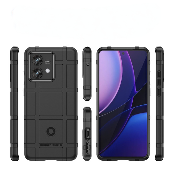 Case for Motorola Edge 40 Neo, Rugged Shield, black