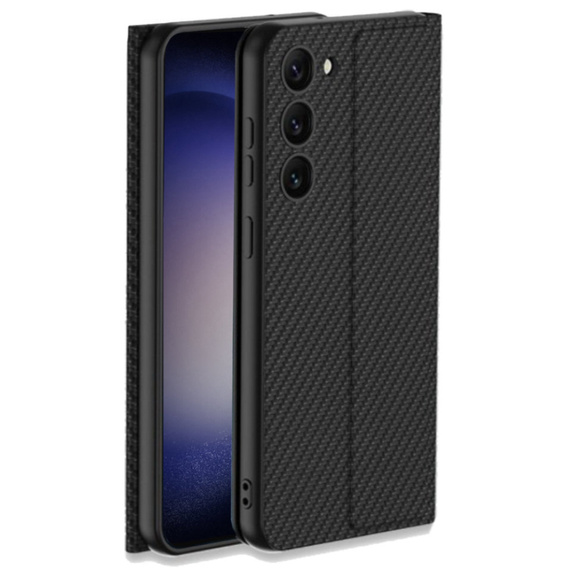 Flip case for Samsung Galaxy S23 Plus, GKK Leather, carbon black