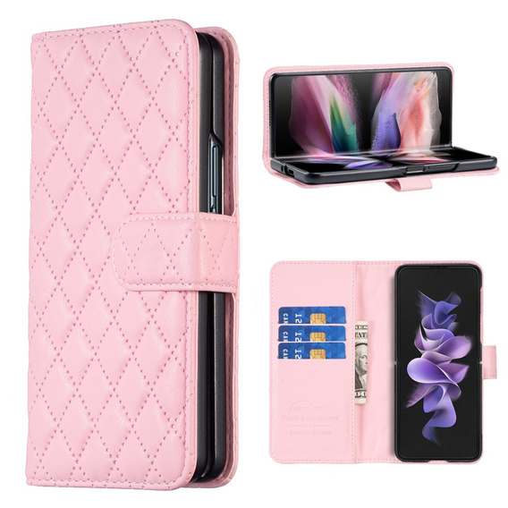 Flip case for Samsung Galaxy Z Fold6 5G, Wallet, BINFEN COLOR, pink