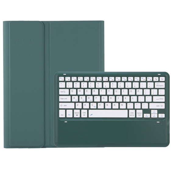 Case + keyboard Samsung Galaxy Tab S9+, Leather Pen Slot, dark green