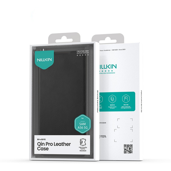 NILLKIN flip case for Samsung Galaxy A56, CamShield Qin Pro, leather, black