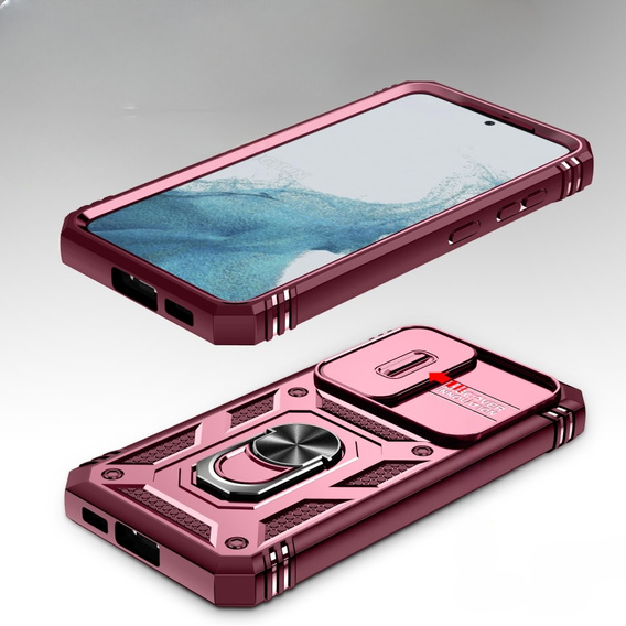 Case for Samsung Galaxy S23 Plus, CamShield Slide, pink / red