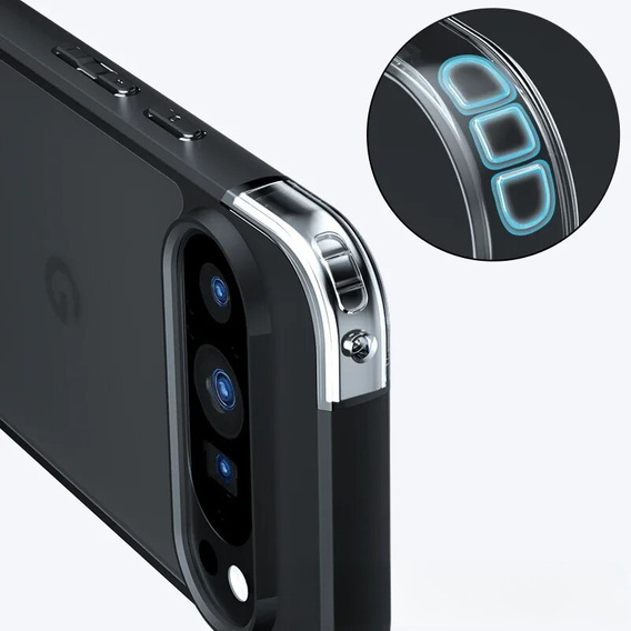 Case for Google Pixel 9 / Google Pixel 9 Pro, Fusion Hybrid, transparent / black