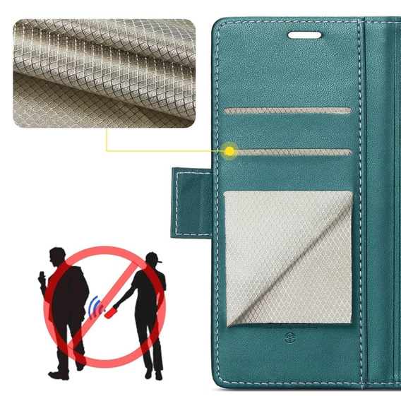 CASEME flip case for Samsung Galaxy Z Fold6 5G, Litchi Wallet, green