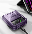 Armored Case for Samsung Galaxy Z Flip 4 5G, Dexnor Clip Holder, purple