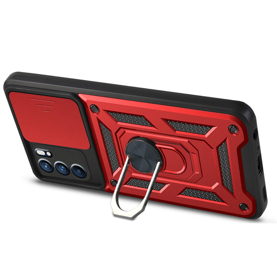 Case for Oppo Reno 6 5G, CamShield Slide, red