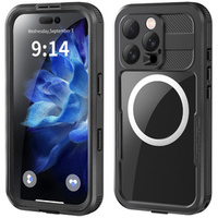IP68 Waterproof Case for iPhone 16 Pro, SHELLBOX MagSafe, black