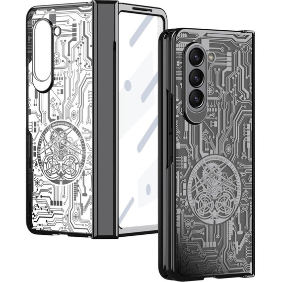 Case for Samsung Galaxy Z Fold 5 5G, Mechanical Legend, black