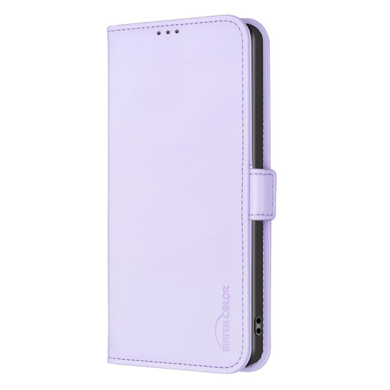 Flip case for Samsung Galaxy A15, BINFEN Wallet, purple + 9H glass