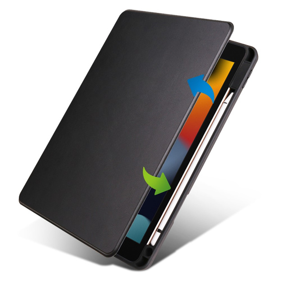 Case for iPad 10.2" 2021/2020/2019 (9/8/7 gen.), with stylus space, 360° rotatable, black
