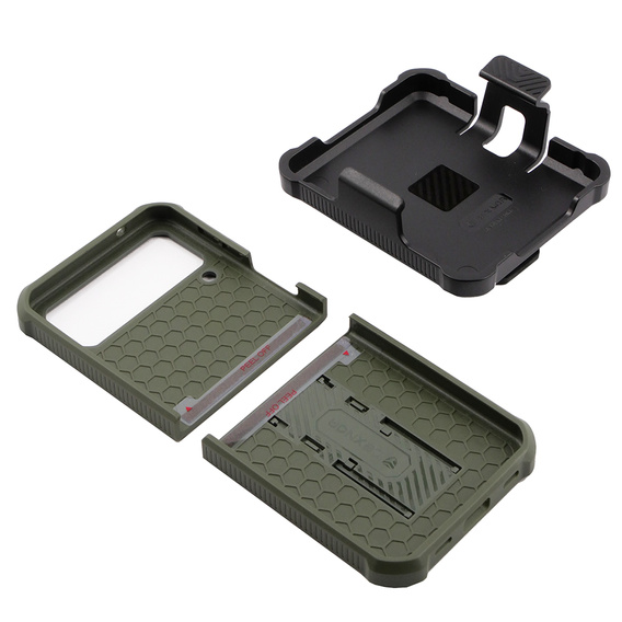 Armored Case for Samsung Galaxy Z Flip 4 5G, Dexnor Clip Holder, green