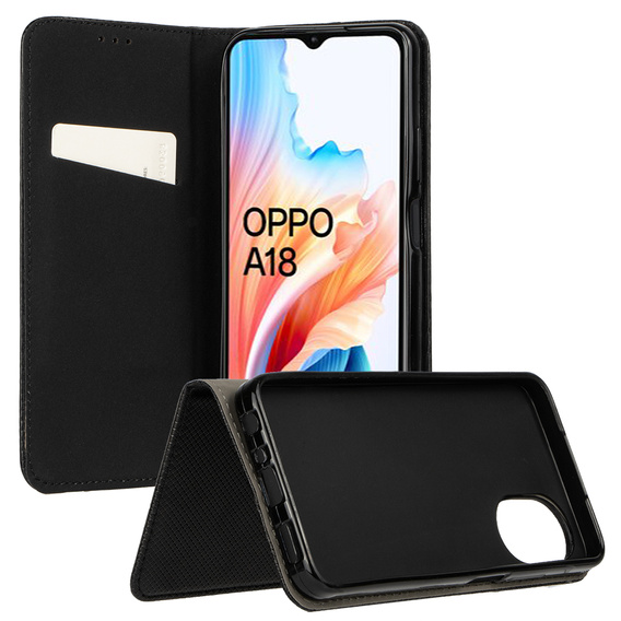 Case for Samsung Galaxy M34 5G, Smart Magnet, Black + 9H Glass
