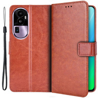 Flip case for Oppo Reno 10 / 10 Pro, Crazy Horse Wallet, brown