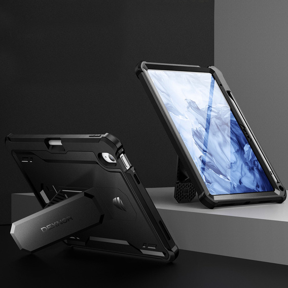 Armored case for iPad 10.9 2022 10 Gen, Dexnor Full Body, black