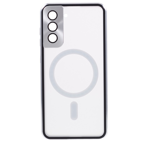 Magnetic Dual Glass MagSafe case for Samsung Galaxy S22, silver