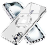 Case for iPhone 16 Plus, Electro MagSafe, silver + Screen Glass