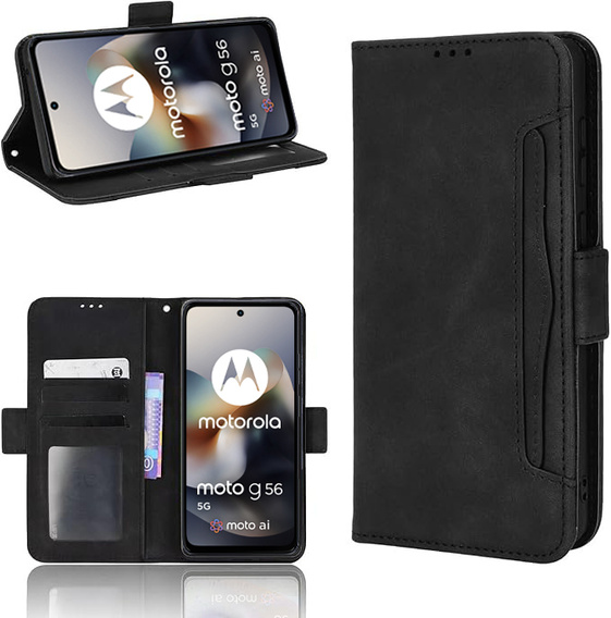 Flip case for Motorola Moto G56 5G, Card Slot, black